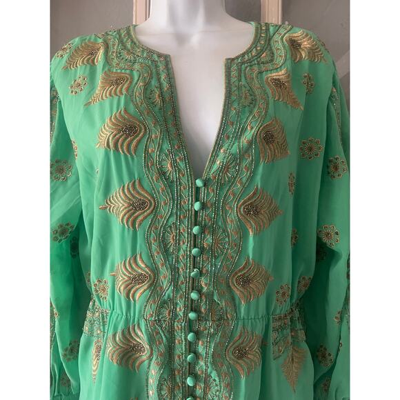 ALICE + OLIVIA Zia Embellished Drop-Shoulder Short Dress - Picture 9 of 13